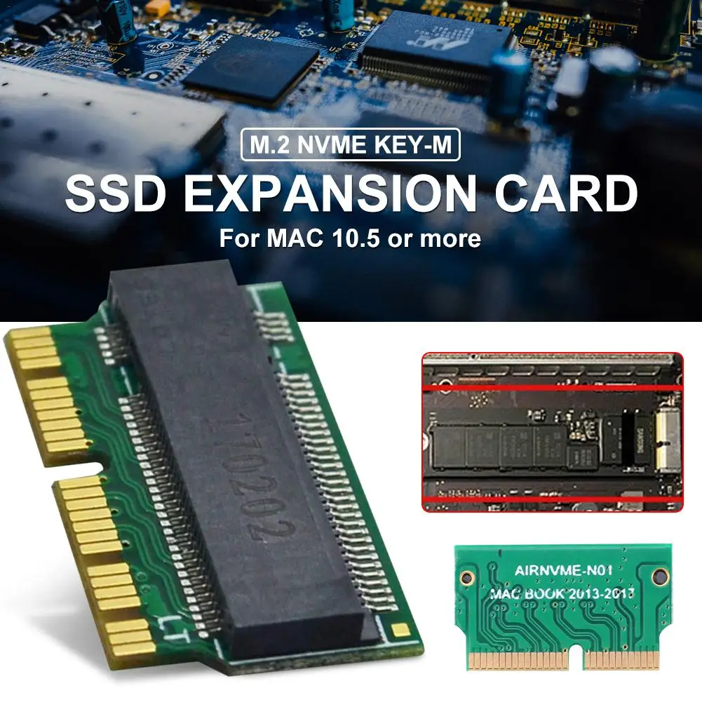 NVMe PCIe M.2 M Key SSD Adapter Card Expansion Card for Macbook Air 2013 2014