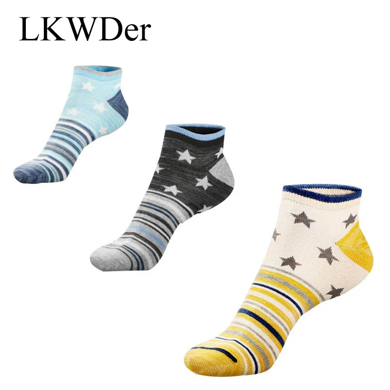 

LKWDer 5 Pairs Mens Socks Stars Pattern Autumn Winter Stripe Socks Men Trend Japanese Socks High Quality Cotton Socks Calcetines