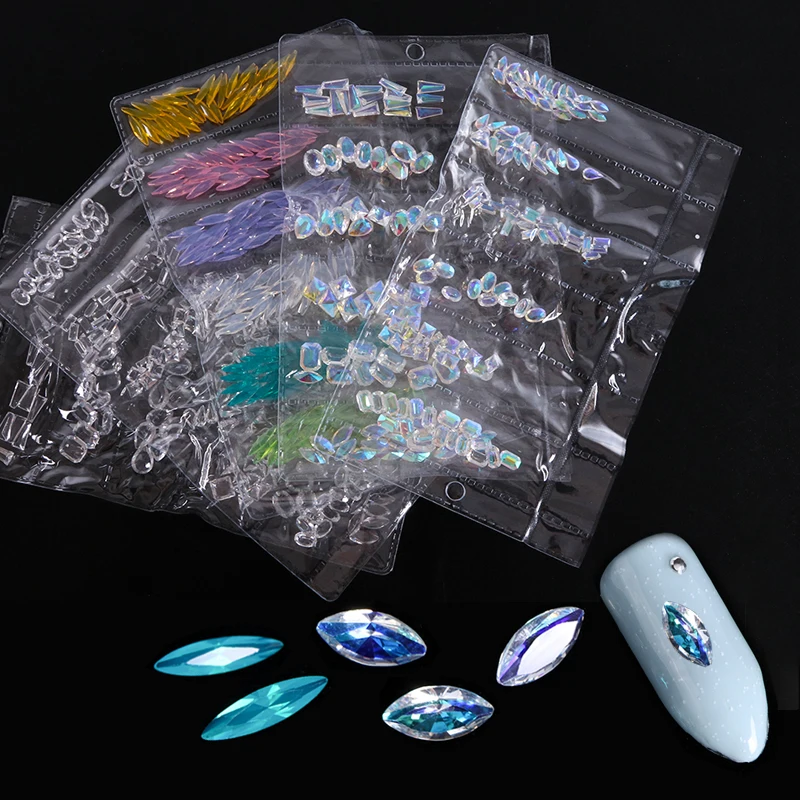 1 упаковка Стразы для ногтей 3D блестящие стразы украшения AB разноцветные шармы драгоценный камень конский глаз/резина для дождя кристаллы Маникюр TR888