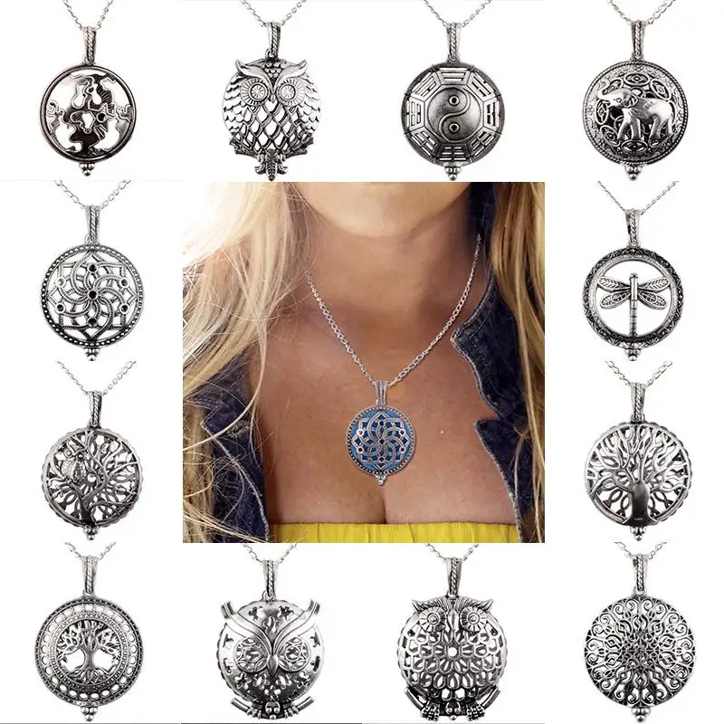 Aroma Diffuser Necklace With Pads Open Antique Vintage Lockets Pendant Perfume Essential Oil Necklace. | Украшения и аксессуары