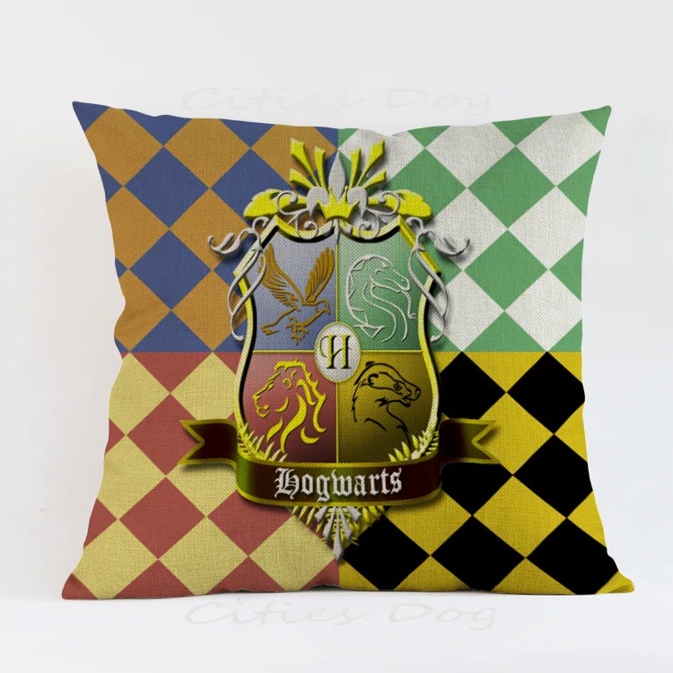 45*45 cm Harri Potter Logo de la Escuela de Hogwarts mundo mágico regalo sólo piel galletas niños juguetes muñeca cojín cubierta de Peluche