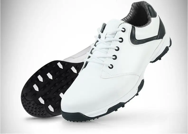 Лидер продаж! PGM для взрослых мужские Гольф спортивные Обувь анти-заносить Технология и Водонепроницаемый и дышащий и легкий Вес - Цвет: Бежевый