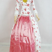 Средневековый Ренессанс Винтаж белый/розовый printd Готический Ренессанс Бальные платья