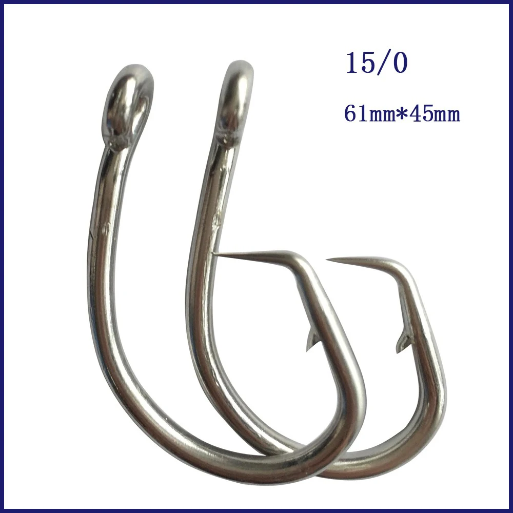 Gancho de Pesca Farpado para Pesca Mustad Atum Círculo Aço Inoxidável 15 Pçs – 0
