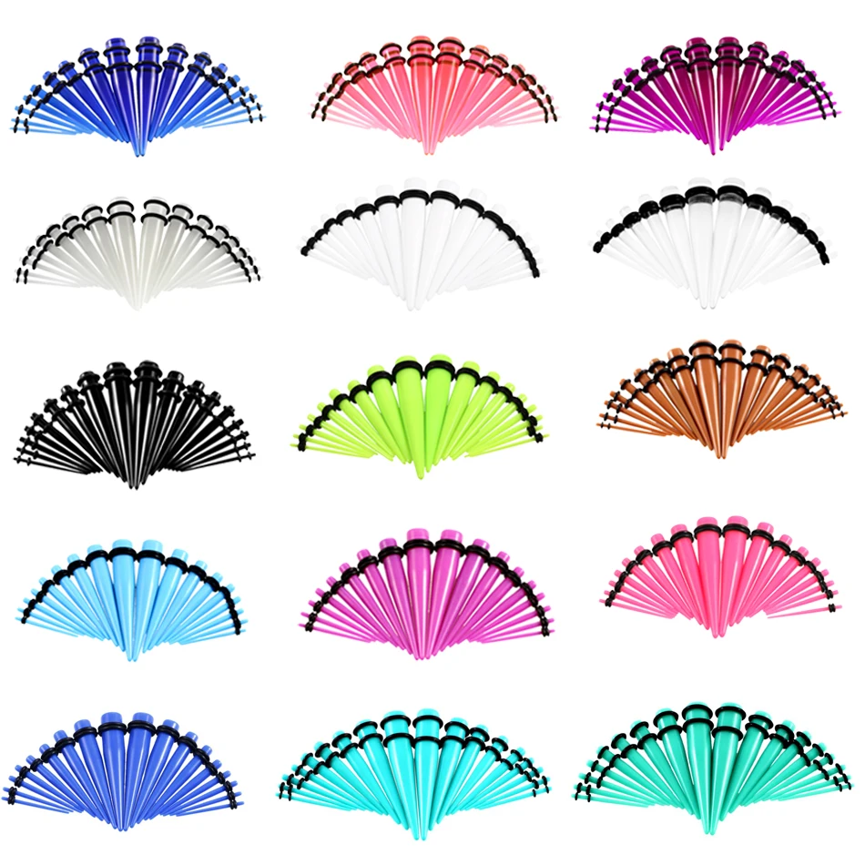

18pcs/lot Acrylic Ear Stretcher Ear TapersTunnel Ear Earlets Ear Plugs and Tunnels Earring Expanders Body Jewelry Piercings Lots