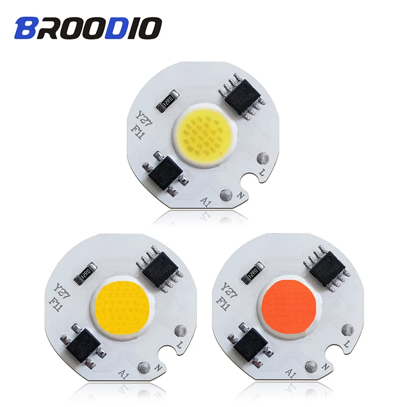

COB Bulb Chip LED Lamp Smart IC AC 110V 220V Lampada LED Grow Light 3W 5W 7W 10W 12W Warm White Full Specturm Spotlight LEDs DIY
