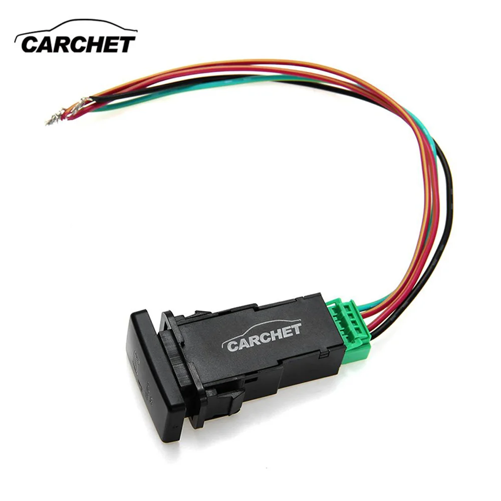 CARCHET Car Switch ON OFF Single Button Switches 12 24V Push Rear