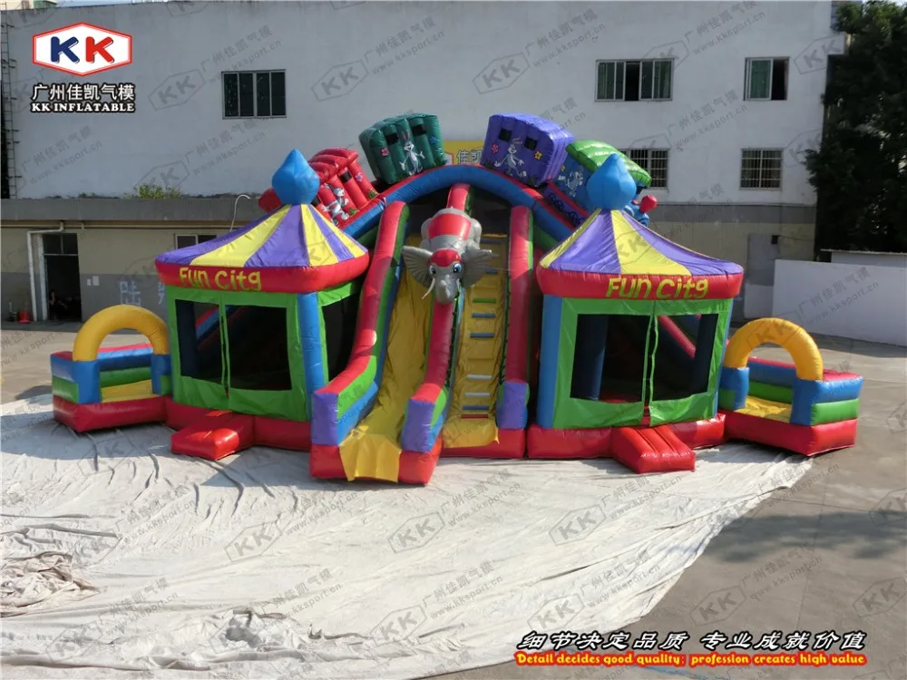 commercial font b bouncer b font house large inflatable fun city with slide combo rental
