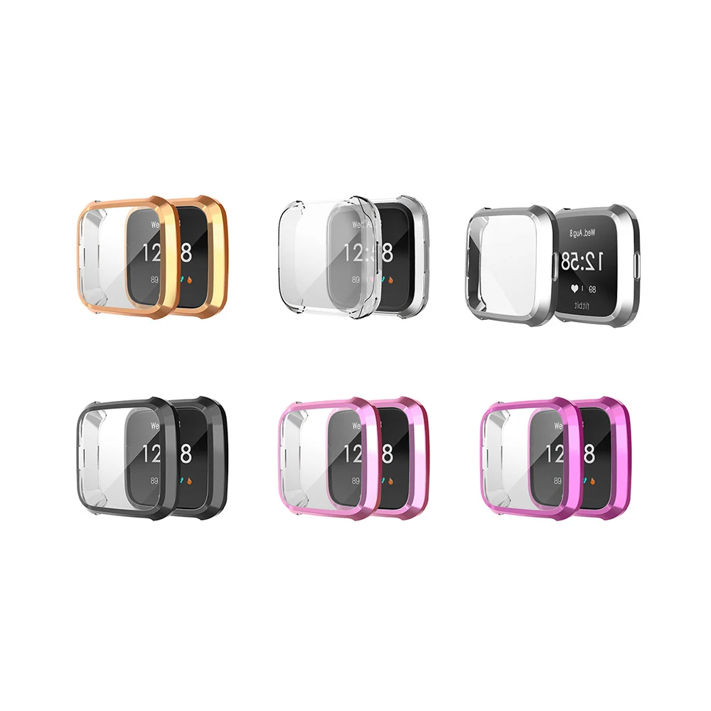 Замена для Fitbit Versa Lite часы ТПУ полный Экран протектор Защитная рамка чехол