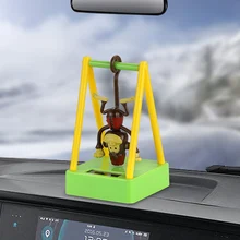 Автомобиль орнамент ABS качели обезьяна на солнечных батареях украшения для приборной панели автомобиля ОРНАМЕНТ милое украшение для дома дети игрушки подарок аксессуары