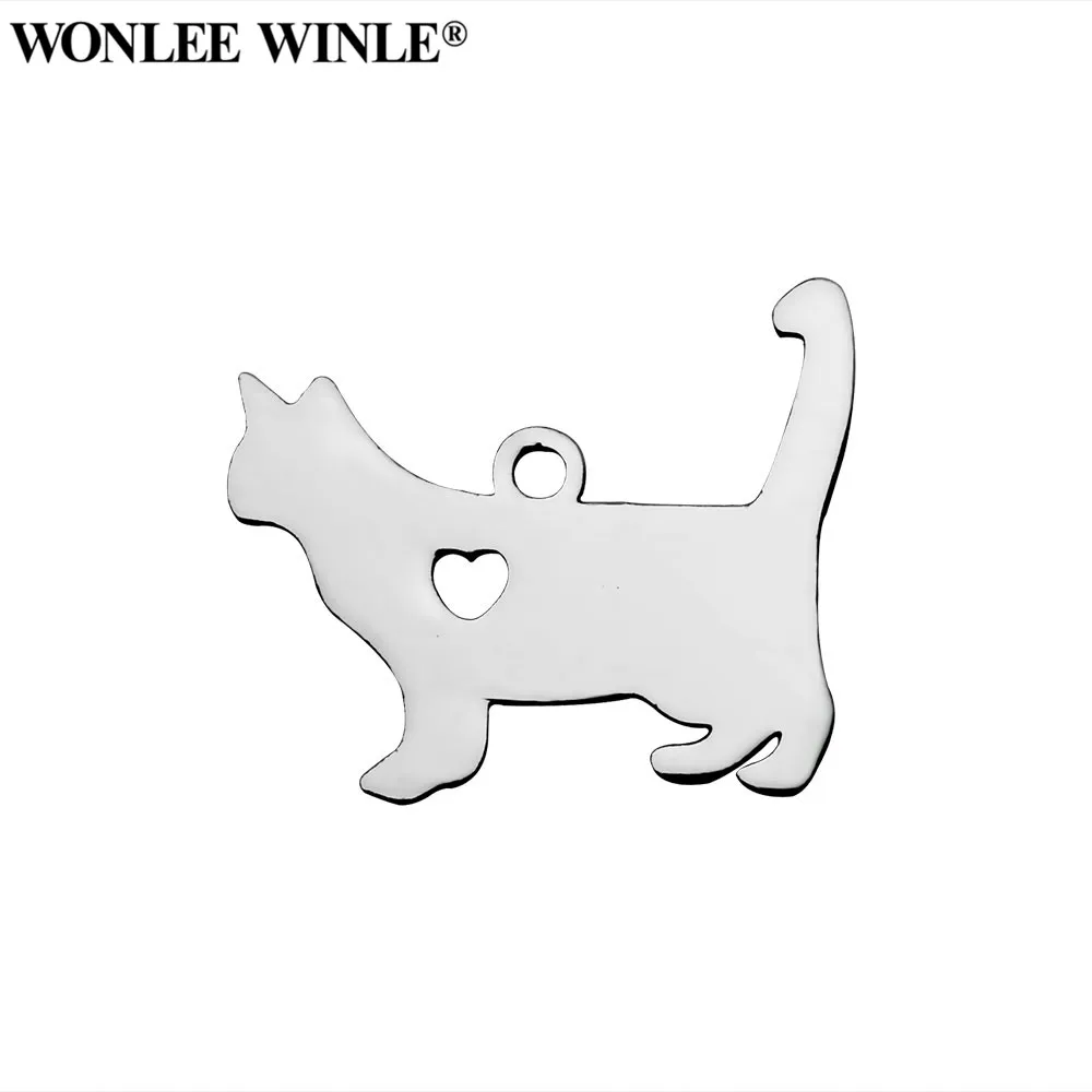 Wonlee Winle DIY полностью отполированная нержавеющая сталь 316l Love my Cat Pets подвески для