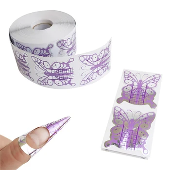

500pcs/lot Butterfly Nail Art Forms Nail Supplies Tools Nail Art Tip Extension Nail Forms For UV Gel Extended Card Holder