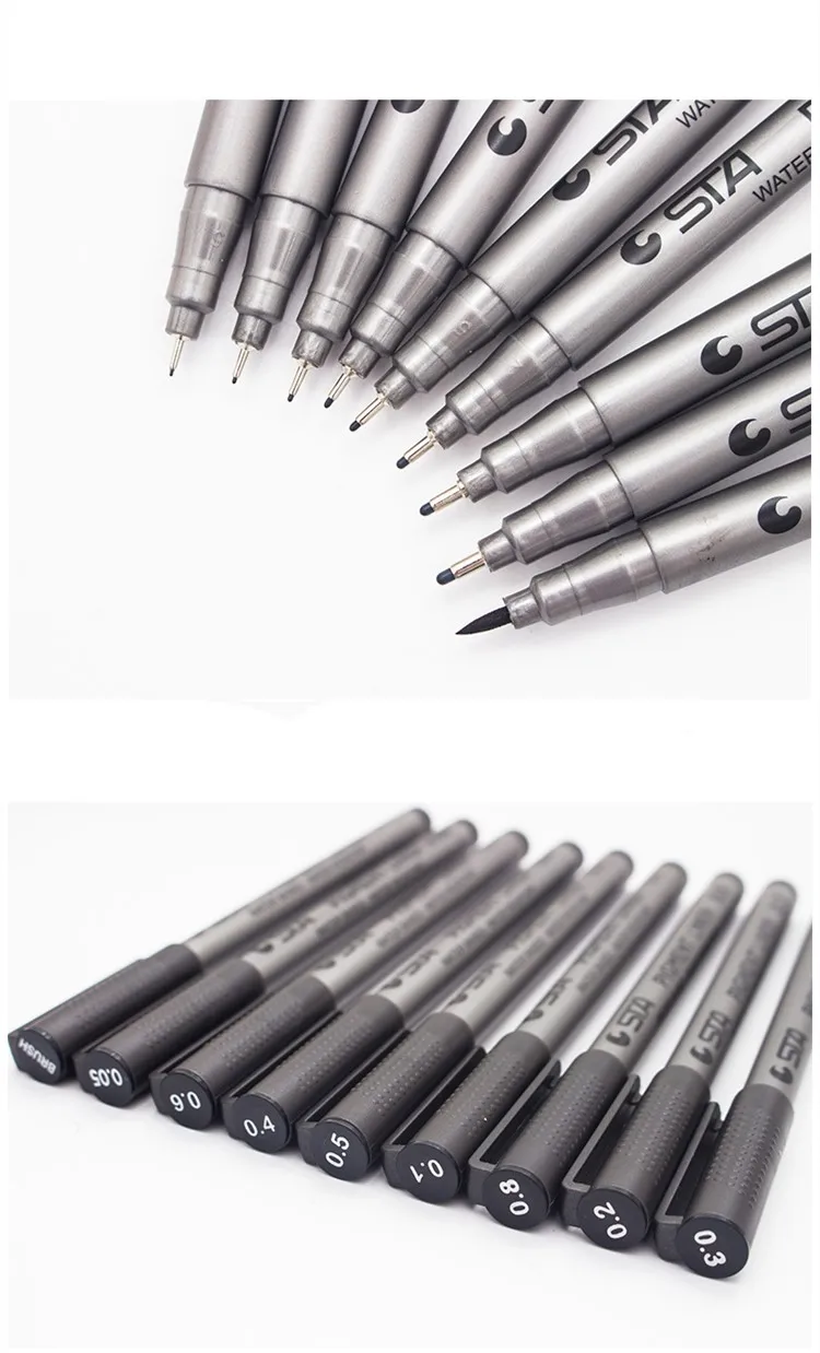 Sta 8050 пигментный лайнер Pigma Micron чернила 9 шт./компл. маркер на водной основе разных