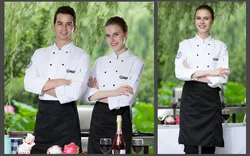 Servicio de Comidas Hombres Mujeres Ropa de Chef Pastelería Catering Restaurante Cantina Cocina Hotel Chef de Manga Larga Servicio de Comidas Hombres Mujeres Ropa de Chef Pastelería Catering Restaurante Cantina Cocina Hotel Chef de Manga Larga
