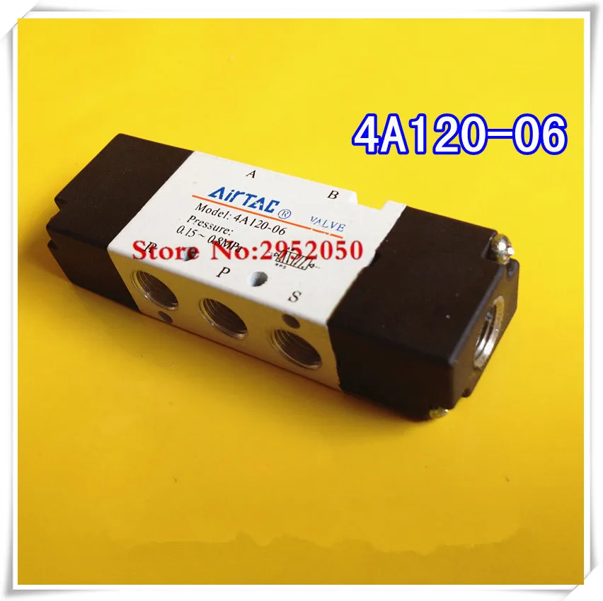 

Free shipping 5 Way 2 Position 1/8" inch Pneumatic Airtac Air Control Solenoid Valve 4A120-06 Inlet Outlet Exhaust 1/8" bsp