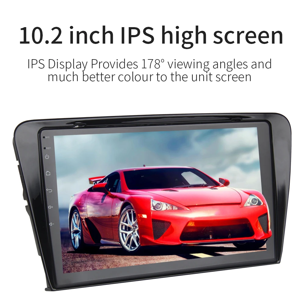 Excellent Android 9.0 Octo Core 1 Din GPS 32G +4G RAM Multimedia Player with 10.2" HD Touch  Screen for Skoda Octavia 2014 2015 2016 2017 3