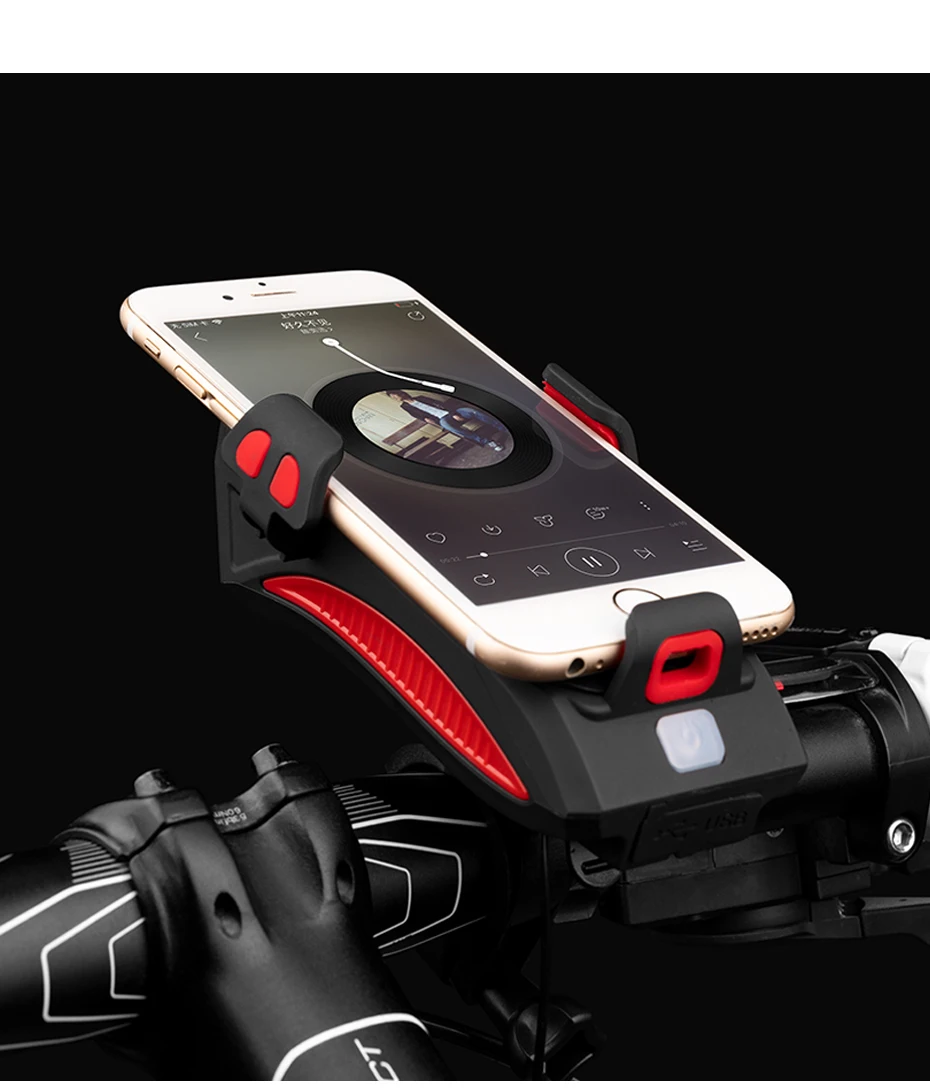 Cheap CoolChange Bike Light Cycling Alarm Bell Smart phone Mount Stand Bicycle Lamp Stand 2000/4000mAh Power Bank Bicycle Front Light 12