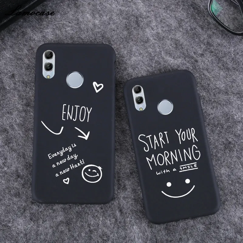 

Lamocase Lovely Quotes Phone Cover For Huawei P Smart 2019 POT-LX1 Abstract Art Line Case For PSmart 2019 Matte Back Cover Cases