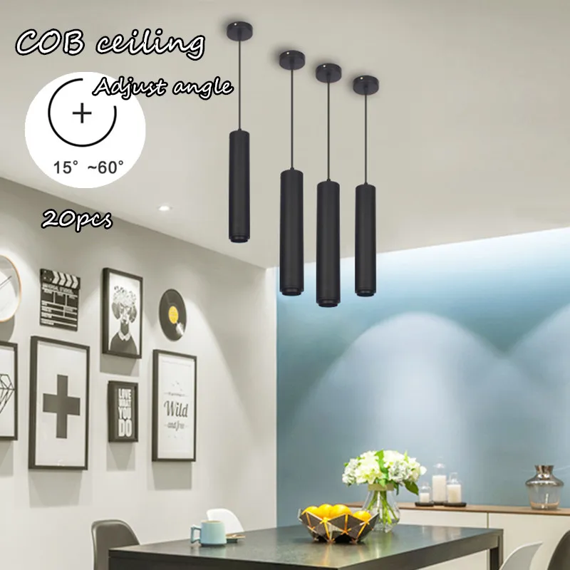 20pcs led pendant light Zoom Spotlight cob ceiling 5w 10w 15w 20w hang