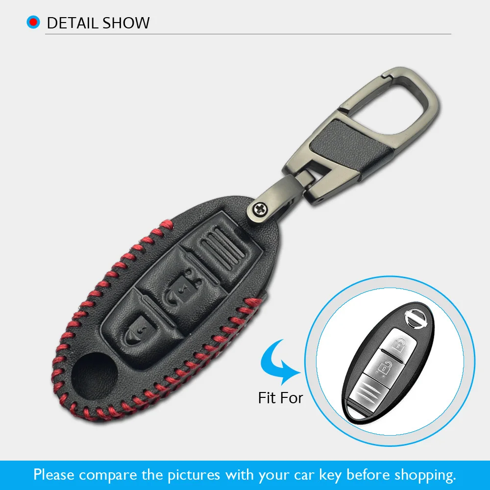 Кожаный чехол для ключей автомобиля 2 кнопки чехол дистанционного брелока брелок сумка для Nissan Micra K14 Micra K13 Juke F15 Note E12 Leaf Cube аксессуар