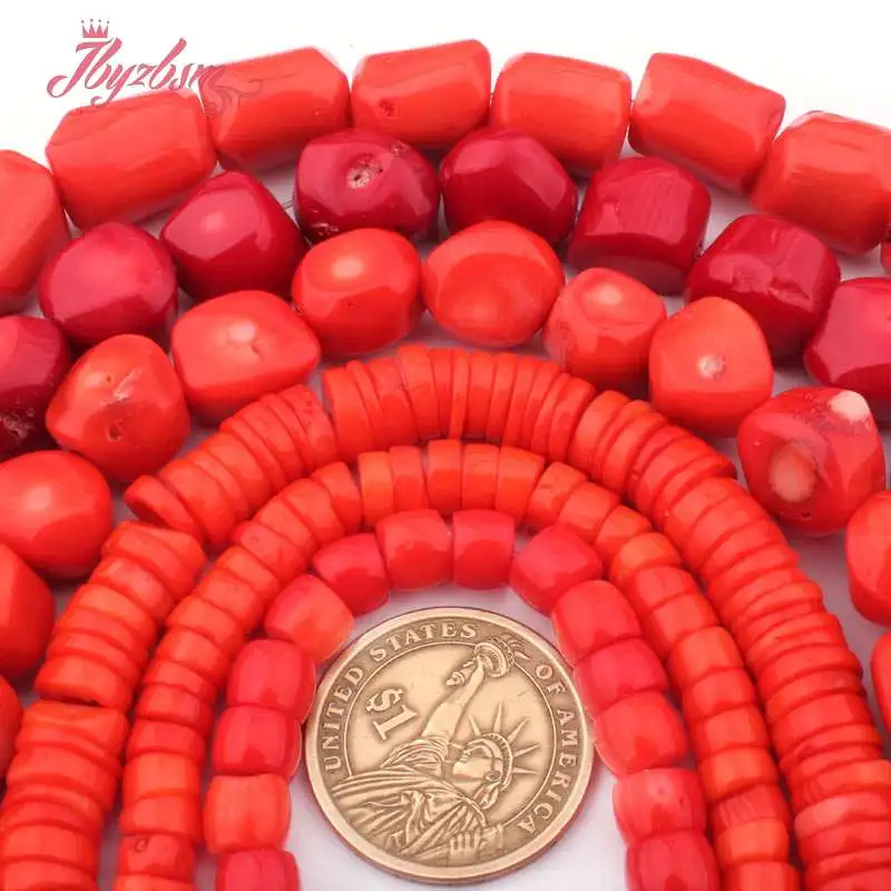 

Freefrom Heishi Red Orange Coral Beads Natural Stone Loose Beads For DIY Jewelry Making Women Necklace Bracelets Earrings 15