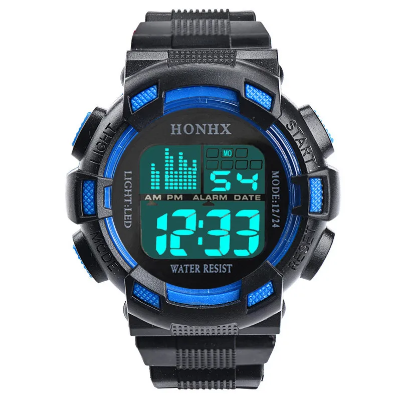 

2019 Fashion New Arrival Mens Stainless Steel LED Digital Date Alarm Waterproof Sports Army Quartz Watch relogio masculino 40X
