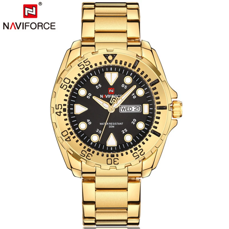 

relogio masculino NAVIFORCE Luxury Brand Men Sport Watches Mens Quartz Analog Clock Man Military Waterproof Full Steel Watch Men