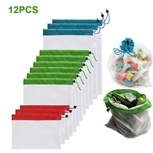 12 шт./лот многоразовые сетки производить сумки моющиеся экологически чистые сумки для продуктовых покупок хранения фрукты овощи игрушечные лошадки разное