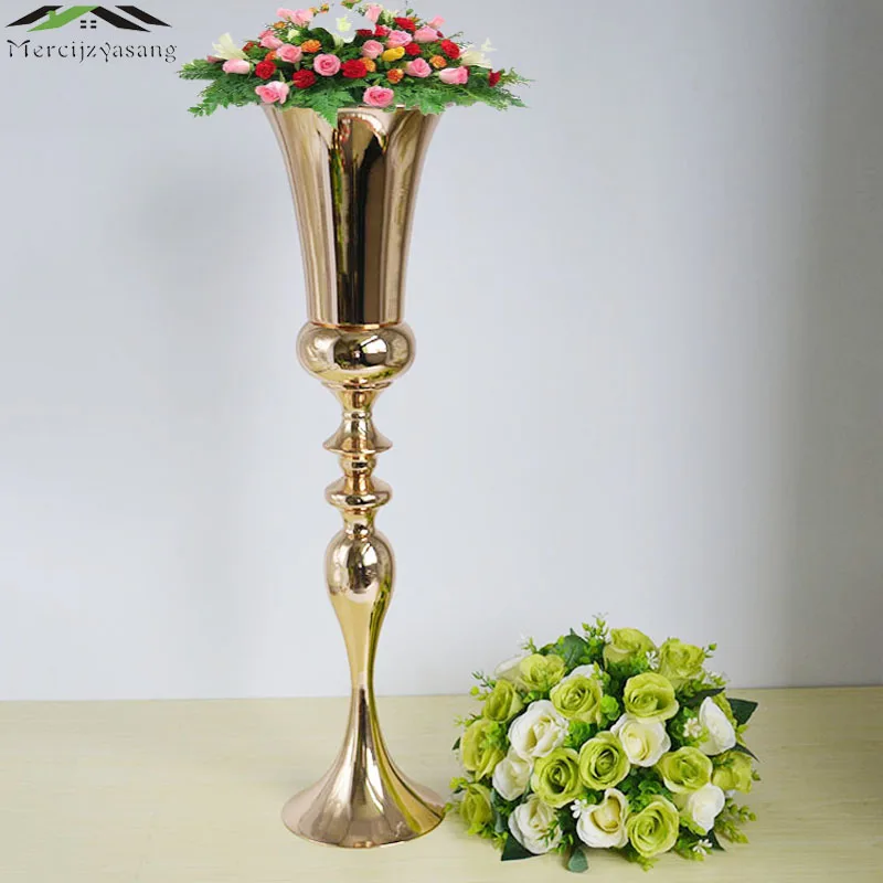 10pcs Tabletop Floor Vase Metal Wedding Flower Vase Stand Table