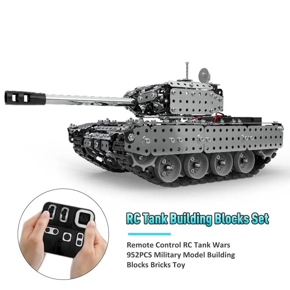  952PCS Remote Control RC Tank Wars Military Model Building Blocks Bricks Toy Remote Control Tank RC