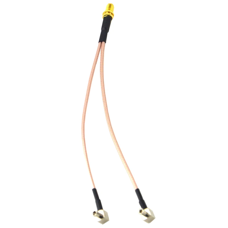 SMA Female to Y Type 2 X TS9 Male / CRC9 коннектор сплиттер Сумматор кабель Pigtail RG 316 30 см Gold|cable