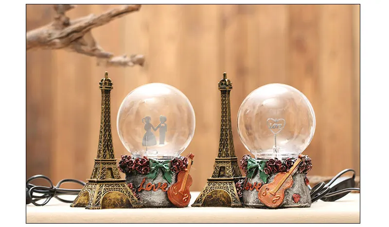 Модель Эйфелевой башни, магический шар, пластиковое стекло, электростатический магический шар, классические подарки для влюбленных, статуэтки, миниатюры, ремесло