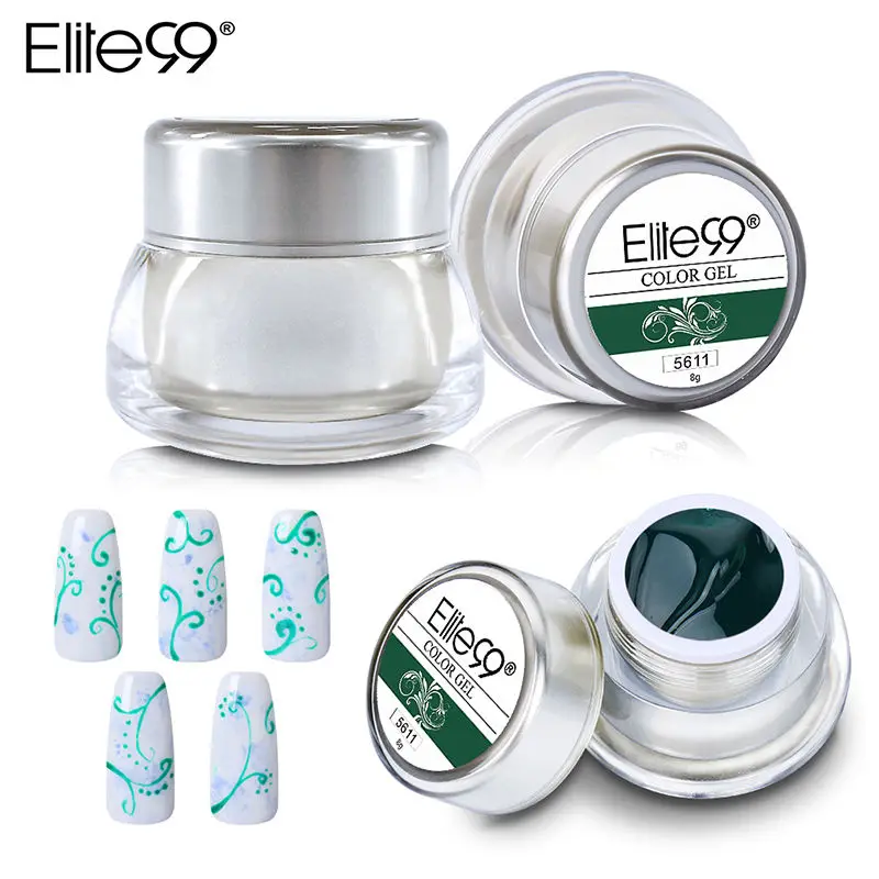 Elite99 3D лак для ногтей, краски для рисования, акриловый цвет, УФ-гель, 12 цветов на выбор, блестящий конструктор, накладные кончики, лак для ногтей - Цвет: 5611