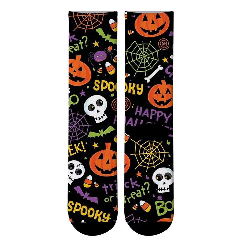 Новинка, мужские носки с 3d принтом на Хэллоуин, забавные длинные носки с изображением скелета, Chaussettes Homme Fantaisie Crazy Socks