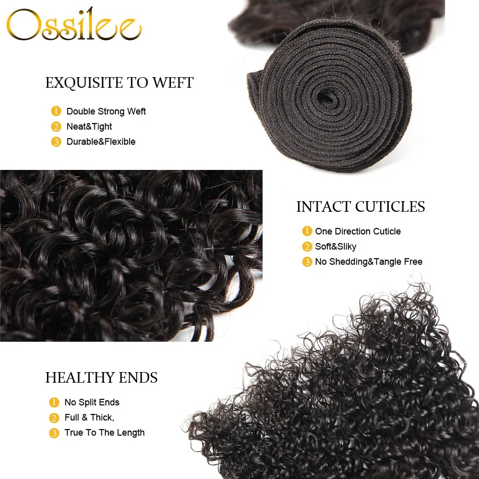 Ossilee Hair Water Wave Bundles Brazilian Hair Weave 3 Bundles With Closure 4 Pcs/Lot More Wave Remy Human Hair & Lace Closure Ossilee Hair Water Wave Bundles Brazilian Hair Weave 3 Bundles With Closure 4 Pcs/Lot More Wave Remy Human Hair & Lace Closure