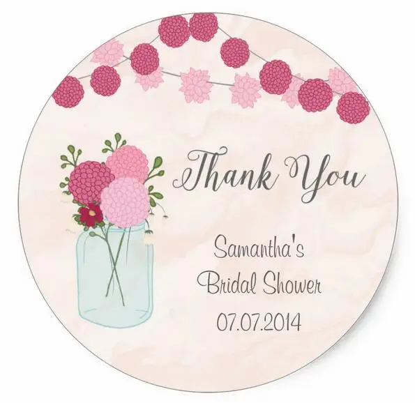 1.5inch Mason Jar Flowers Bridal Shower Stickerstickers stickers