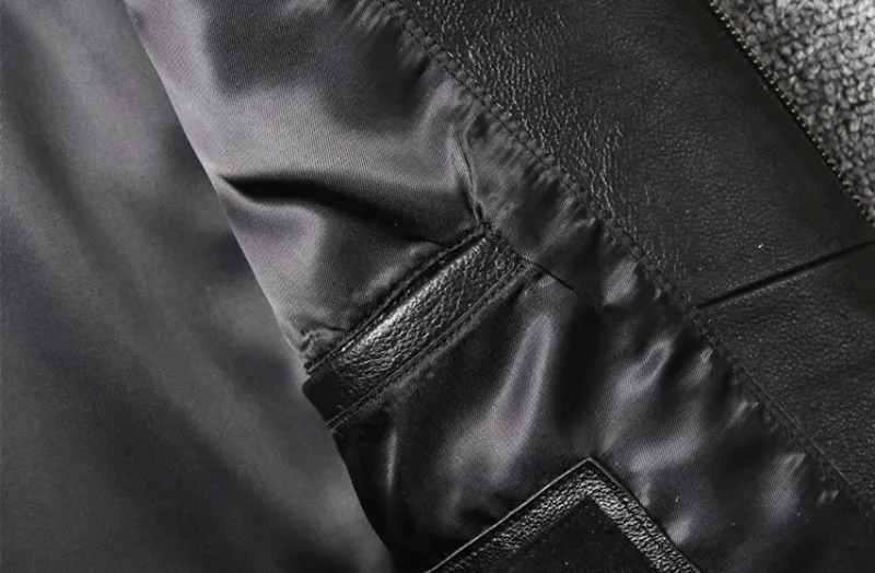 Черные из натуральной яловой кожи солнцезащитные очки-авиаторы Мужская куртка с воротником-стойкой и размера плюс 5XL натуральная кожа куртка-бомбер для мальчиков осенний шерстяной пилот пальто
