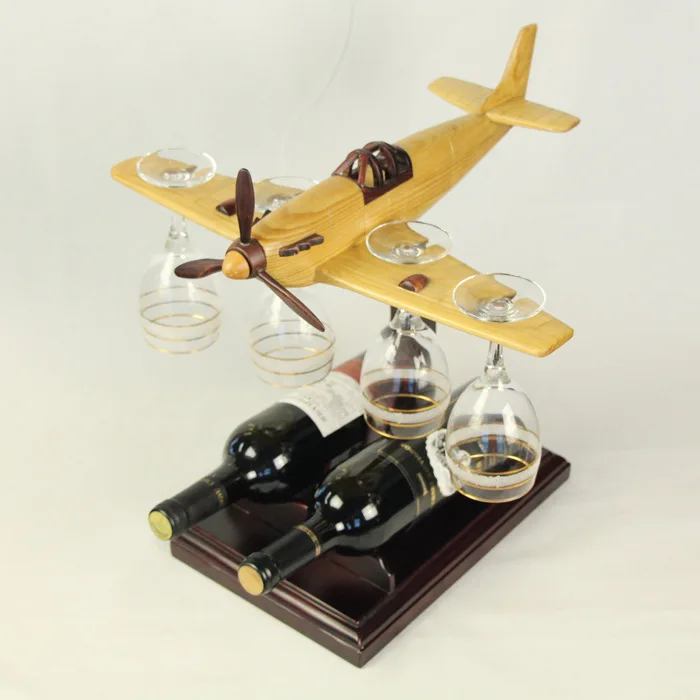 

Creative plane Wooden Wine Rack