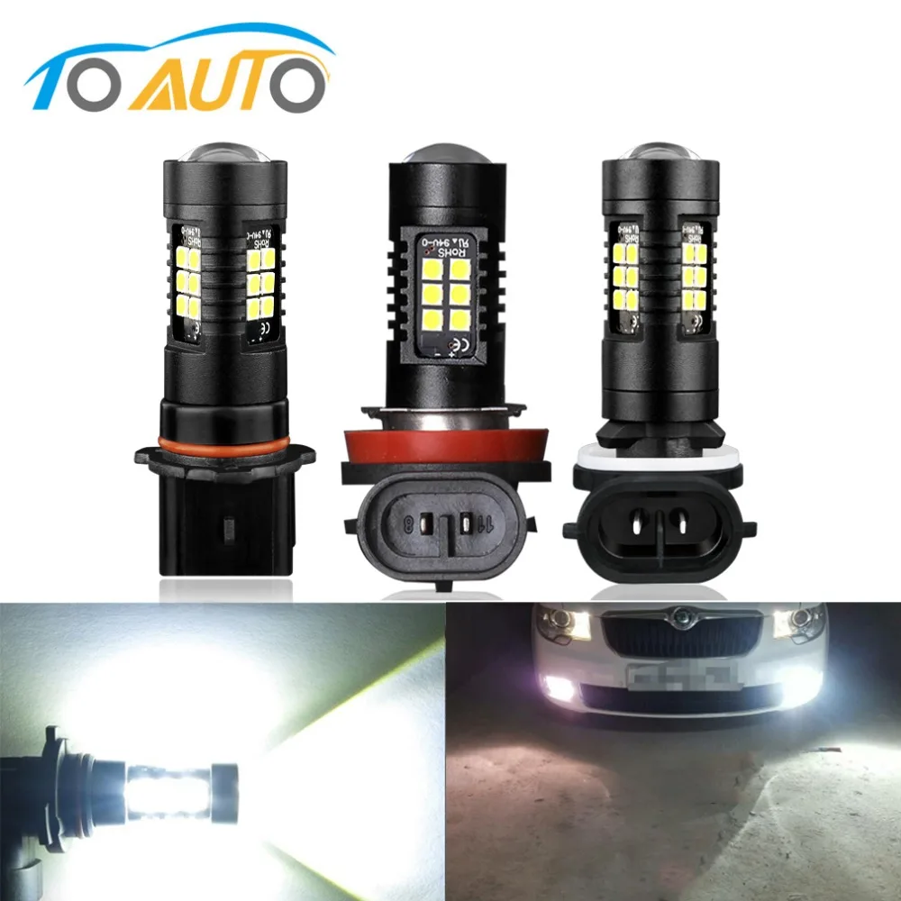 

2pcs H11 H8 LED Car Lights H27 880 881 H27W/1 P13W LED Auto Bulb Driving Lamp 6000K Daytime Running Light DRL Fog Lamp 12V 24V
