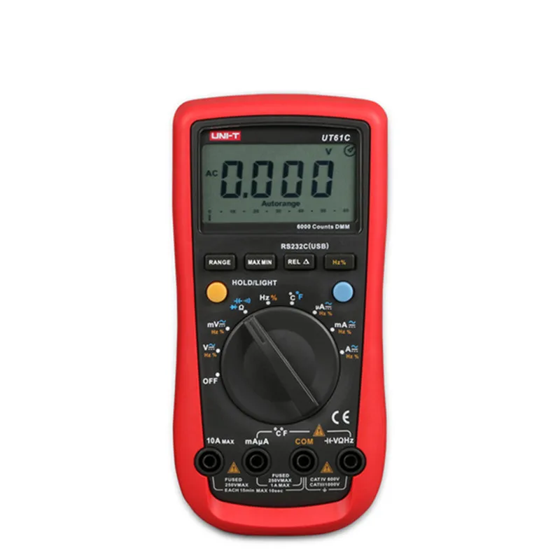 

UNI-T UT61C 5999 Counts Auto-Range Digital Multimeter Voltage Current Resistance Capacitance Meter Tester Voltmeter Temperature