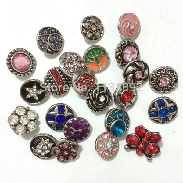 

new 12mm small button 10pcs/lot new whole sale mix styles colors interchangeable ginger snap button charm snap jewelry freeship