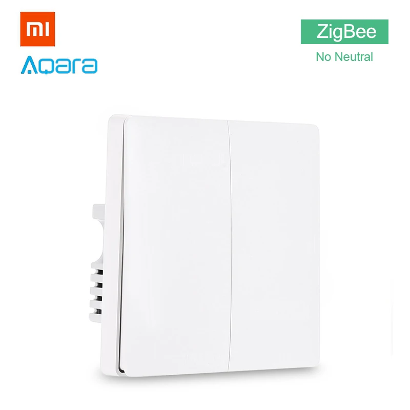 

Xiaomi Aqara Light Switch Home ZigBee No Neutral Version Double Button Key Smart Home for Mi Home APP MIJIA Gateway Hub
