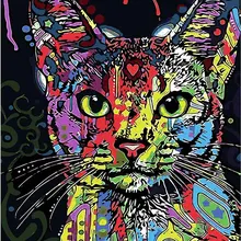 Поп-Кот доктор по номерам Современная Настенная живопись ручная роспись маслом на холсте для украшение для дома, безрамочные картины