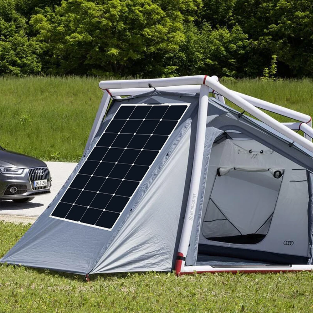 Панели Солнечные 100W 12V сгибаемый гибкий Солнечный Зарядное устройство солнце Мощность класс A панно solaire для RV, лодка, кабины, палатка, автомобиля, трейлер