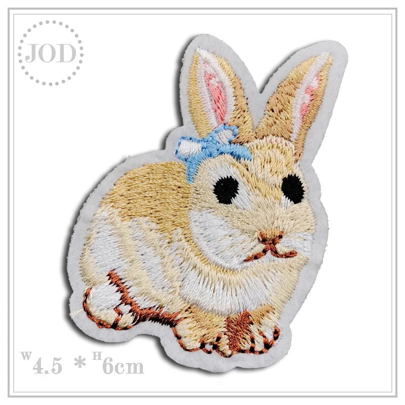 Вышитый мультяшный милый кролик нашивка Железная на одежду дети кролик пришить наклейки заяц нашивки для одежды значки аппликаций
