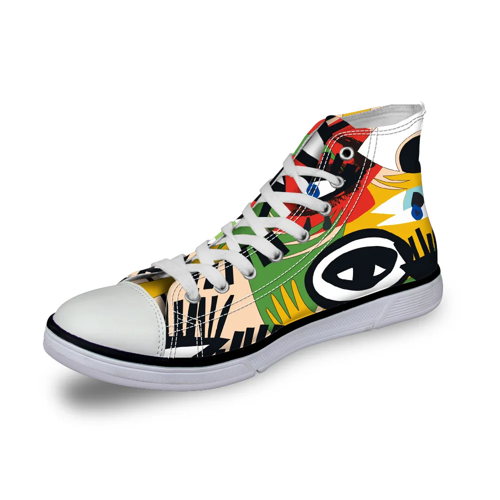 

Noisydesigns casual women sneaker girls vintage high top flat shoes ladies vulcanized canvas footwear graffiti paint 3D print