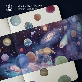 

10CM*5M Korean Natural Style Deco Masking Tape Planet/Flowers Design Washi Tape DIY Scrapbooking Diary Creative Stationery