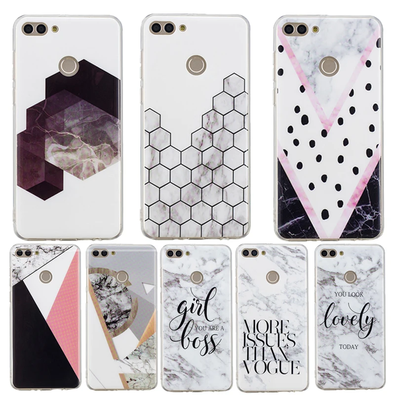

Kerzzil Simple Geometry Splice Marble Case For Huawei P20 P10 P8 P9 lite Nova2S 7c Soft Cases For Mate 9 Mate 10 V9 Honor 8 9 6A