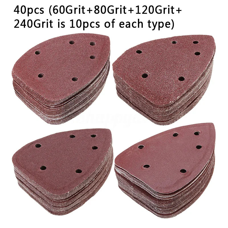 

New 40pcs 100 * 140mm Delta Mouse Sanding Sheets Palm Sander Pads 60 80 120 240