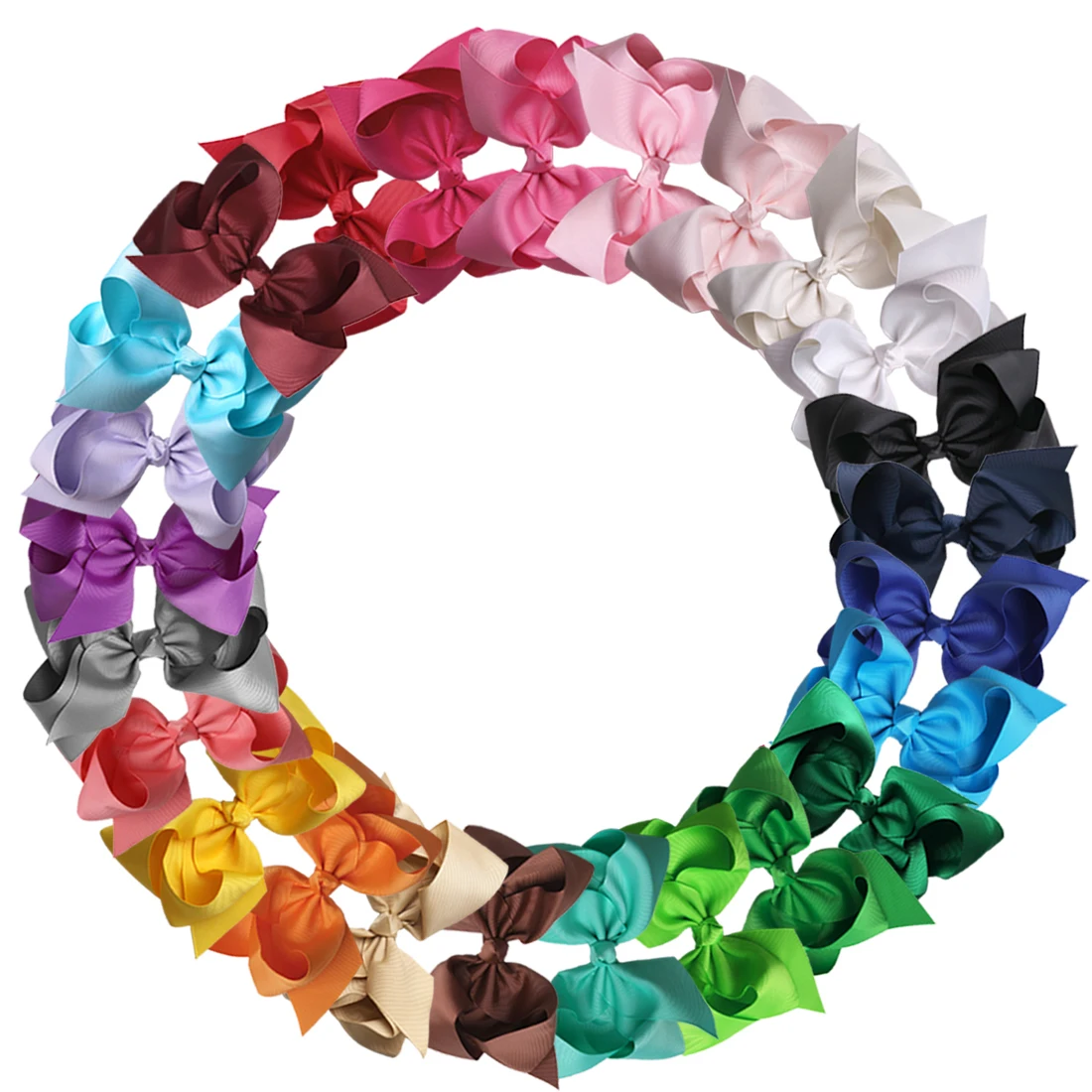 25pcs 6inch big Ribbon Bows Hair Bow with Soft Headband Baby Accessory Hairband